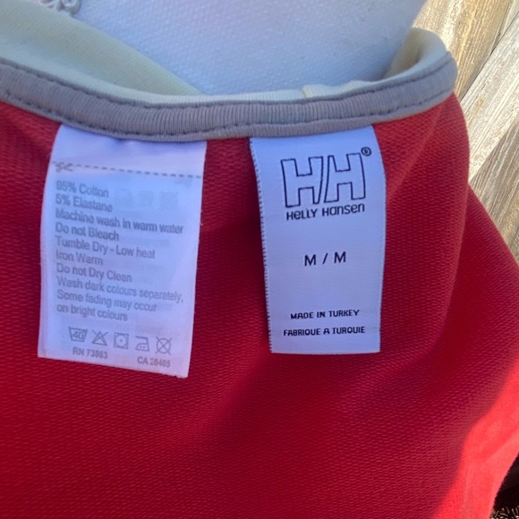 Helly Hanson full zip hoody sweatshirt 77 logo drawstring lined hood Medium red - Picture 8 of 10